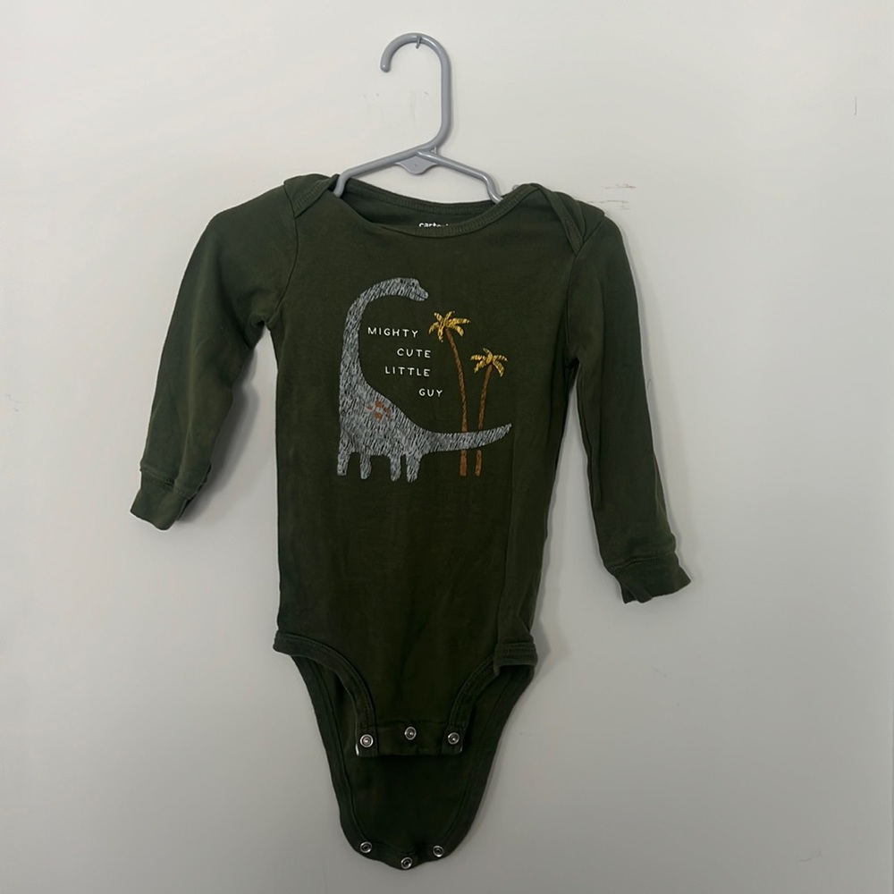 CARTERS 18 month green mighty little cutie onesie